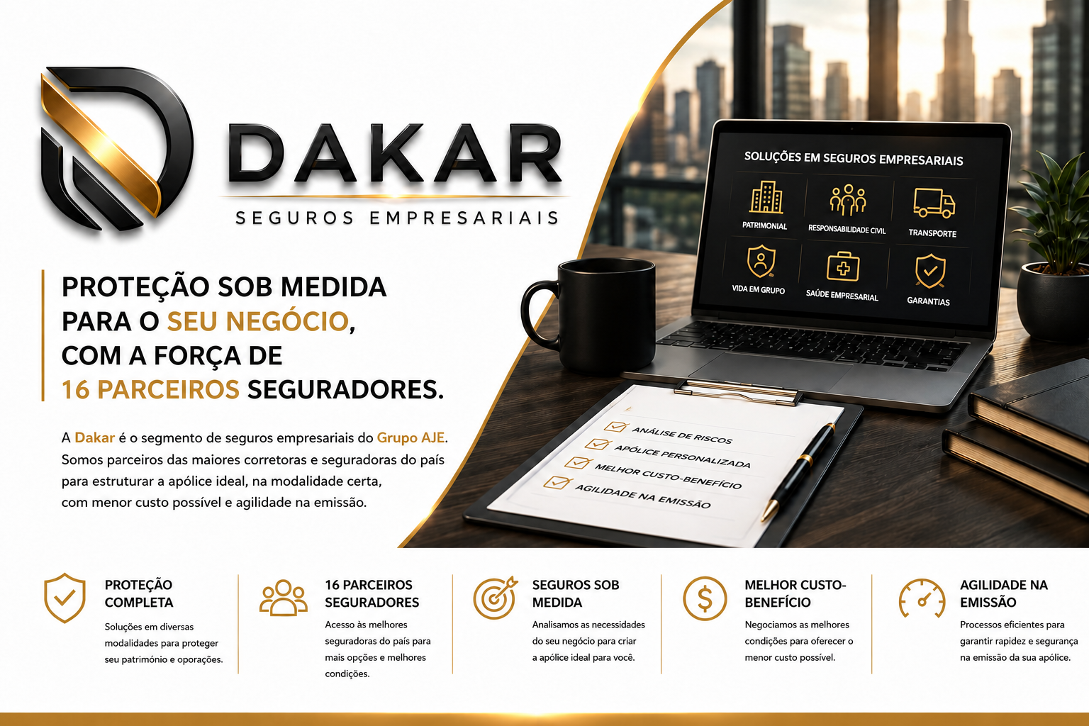 Dakar Seguros Empresariais: proteção sob medida para o seu negócio.